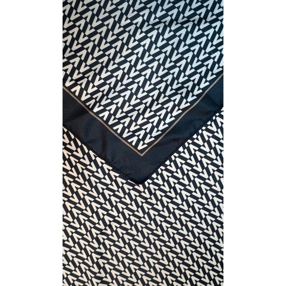 2/$30 NEW Tan Black Brown Geometric Printed Silky Fashion Scarf - Picture 4 of 10